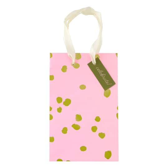 8.5" Pink with Gold Dots Boutique Gift Bag by Celebrate It™